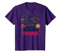 33 and Still Causing Trouble Cadeau d'anniversaire Humour T-Shirt, Enfant, Violet, 12 Ans