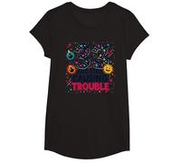 33 and Still Causing Trouble Cadeau d'anniversaire Humour T-Shirt, Fille, Noir, XS