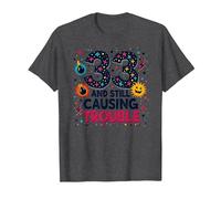 33 and Still Causing Trouble Cadeau d'anniversaire Humour T-Shirt, Homme, Chiné Foncé, M