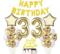 33 ans Anniversaire Femme Déco Ballon 33 ans Anniversaire Décoration Or 33 ans Fête Décoration Champagne Or 33 Anniversaire ballon Homme Femme Décoration Anniversaire 33 ans Ballon 33 ans Or