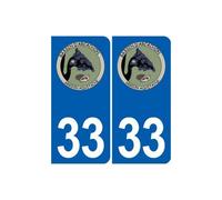 33 Bassin Arcachon logo 5554 autocollant plaque immatriculation auto ville sticker- Angles : arrondis- Couleur de fond : blanc