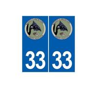 33 Bassin Arcachon logo 5554 autocollant plaque immatriculation auto ville sticker- Angles : droits- Couleur de fond : blanc