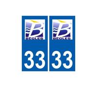 33 Bègles logo ville autocollant plaque stickers - Angles : droits