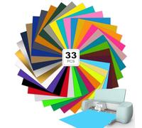 33 couleurs Smart Iron On pour Cricut Explore 3/Maker 3, film de traceur textile Smart Heat Transfer Vinyle Rouleaux de film flexible Traceur Textiles à repasser pour T-shirts, sweats à capuche,
