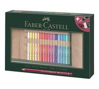 33 crayons de couleur - Polychromos - Trousse rouleau - Accessoires - Faber-Cast