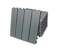 33 Dalle Jardin Bois Composite WPC 3m² 30cmx30 cm Clipsable Terrasse Patio gris