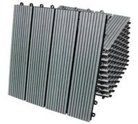 33 Dalle Jardin Bois Composite WPC 3m² 30cmx30 cm Clipsable Terrasse Patio gris