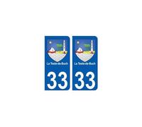 33 La Teste-de-Buch blason ville sticker autocollant plaque - Angles : arrondis