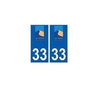 33 La Teste-de-Buch logo ville sticker autocollant plaque - Angles : droits
