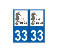 33 la teste logo 2 ville autocollant plaque sticker - Angles : droits