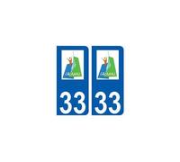 33 Lacanau logo ville sticker autocollant plaque - Angles : arrondis