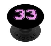 33 numéro Trente-Trois Sports Universitaire Fille Assortie PopSockets PopGrip Adhésif