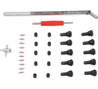 33 Pcs Outil de Réparation de Tige de Valve de Pneu Outil d'Installation de Valve de Pneu Kit de Démontage pour RV Voiture Vélo Motocyclette