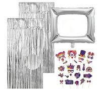 33 Pièces Accessoires Photobooth Kit pour Anniversaire Fêtes Selfie Mariage