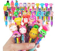 33 Pieces Ballpoint Pens 4 Colours For Children, Children's Pen, Mini Cute Retractable Ballpoint Pen For Party Gadget Birthday Child