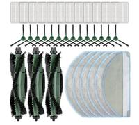 (33 Pièces) Combo 2 Essential Pièces De Rechange pour iRobot Roomba 105 Combo, iRobot Combo Essential Y0140 Y0112 Y0110, 3 Brosses à Rouleau, 6 Tampons De Vadrouille, 12 Brosses Latérales, 12 Filtres