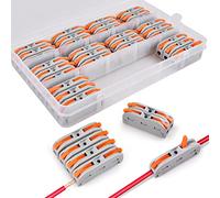 33 Pièces Connecteurs éLectriques Rapide Avec Levier,Domino Electrique,Bornes De Connexion Automatique,Connecteur Electrique Etanche,1-Fil 2-Entrées et Peut être Librement Combiné Bornier Electrique