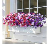 33 pièces de fleurs artificielles pour l'extérieur | Géraniums et marguerites artificiels mélangés de printemps, convenant à la décoration extérieure de printemps et d'été, matins de gloire artificiel