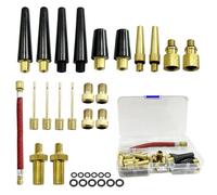 33 Pièces Embout Pompe Velo, Adaptateur de Valve avec Tuyau de Gonflage,DV SV AV Adaptateur Pompe Velo avec Boîte de Rangement, avec Vague D'étanchéité, pour Pompe à Vélo, Compresseurs Pompes