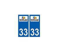 33 Soulac-sur-Mer logo ville sticker autocollant plaque - Angles : droits