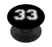 33 Sports d'équipe numéro Trente-Trois Grunge Varsity Matching PopSockets PopGrip Adhésif
