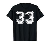 33 Sports d'équipe numéro Trente-Trois Grunge Varsity Matching T-Shirt Graphique avec Valeur