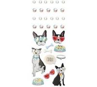 33 stickers 3D - Chien à lunettes Multicolore G