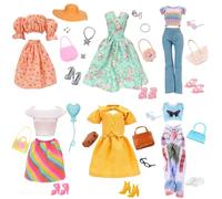 33 vêtements compatibles avec les poupées Barbie de 11,5 pouces, 2 robes, 4 hauts, 2 jupes, 2 pantalons, 6 paires de chaussures, 6 poches, 11 accessoires pour poupées de 11,5"