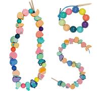 33 Wooden Thread Toys,Educational Lacing Beads,Montessori Thread Beads,Bead Stringing Game Educational Learning Toy for Boys Girls 2 3 4 5 6 Years Old