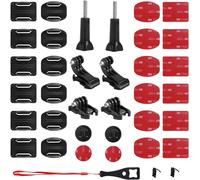 33 x Curved Flat Adhesive Fixings, 3M Double-Sided Adhesive Patches, Helmet Mounting Bracket, Suitable for GoPro Hero 45678, Session and Other Sports Cameras