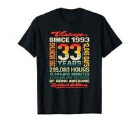 33 Years 396 Months of Being Awesome Born 1993 33e Anniversaire T-Shirt