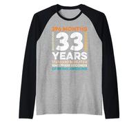 33 Years Old 396 Months of Being Awesome 33rd Birthday Gifts Manche Raglan