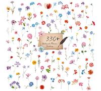 330+ Autocollants naturels de fleurs, autocollants floraux en PVC autoadhésifs pour album de scrapbooking, ordinateur portable, projet de bricolage, décorations de fête sur le thème du printemps