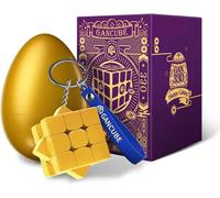 330 Édition ?uf de Pâques,Antique Rime Cube Porte-clés Mini 3x3 Jouets Cadeau (Jaune Loquat)