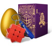 330 Édition ?uf de Pâques,Antique Rime Cube Porte-clés Mini 3x3 Jouets Cadeau (Vermillon)