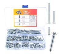 330 PcsVis pour Boîtiers électriques, Assortiment de Vis à Métaux à Tête Creuse, Vis à Tête Fraisée pour Réparation des Instabilités, Ø 3,2 x 15 mm, 3,2 x 25 mm, 3,2 x 40 mm