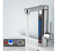 3300W électrique robinet d'eau chaude chauffage LED lumière d'ambiance indicateur de température instantanée robinet de chauffage Tap - Argent