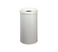 330701 corbeille à papier ronde 60 litres avec couvercle etouffoir anti-feu hauteur 66cm en métal peint coloris noir
