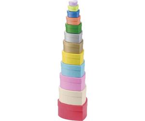 [3309] folia Lot de 12 boîtes cadeau "Coeur" empilables, tailles/couleurs ass...