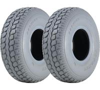 330x100 Mobility Scooter Tyres Grey Block Pneumatic Non Marking 400-5 (Set of 2)