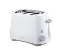 Cloer 331 Grille-Pain pour 2 tranches de toast, support pour petits pains intégré, Élevateur de tranches de pain, Tiroir à miette, 825 W, Boîtier en matière plastique blanc