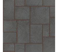 33224 - Papier Peint Galerie Anthracite En Bloc De Bois D'Opulence Naturelle