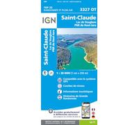 Carte de randonnée IGN TOP 25 n° 3327 OT - St-Claude & lac de Vouglans (PNR du Haut Jura)