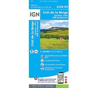 IGN Carte 3328OT Crêt de la Neige Oyonnax Lélex PNR du Haut-Jura