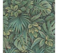 33304 - Eden Jungle Leaves Vert Noir Galerie Papier Peint