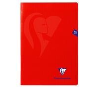 Clairefontaine Cahier agrafé Mimesys 333161C A4 Rouge 96 p grands carreaux 90 g Couverture polypro