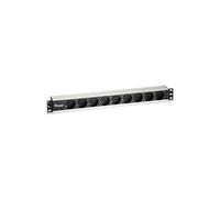 Equip Unité de distribution d'énergie 333292 9 prises Schuko 1U, câble 1,8 m Noir/Argent