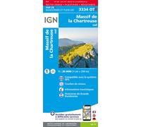 IGN Carte de randonnée TOP 25 3334OTR Massif de la Chartreuse Sud résistante