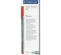 [334-2-10] STAEDTLER Lot de 10 Feutres Fineliner Triplus Pointe Fine 0,3 mm R...