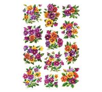 [3348-5] HERMA Lot de 5 Stickers DECOR "pensées", scintillant 2 Feuilles de 12